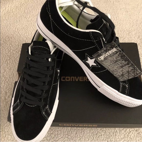 CONVERSE Men’s One Star Skate OX Black/White/Black - Picture 7 of 8